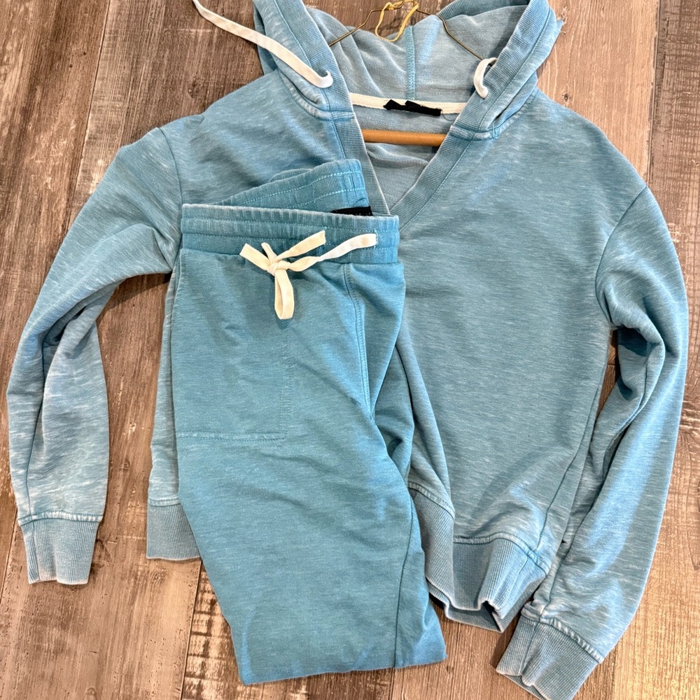 Light Blue Hoodie & Jogger Set - Drawstring Waist